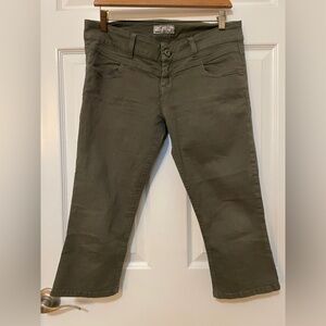 Guess Olive Green Low Rise Women's Capri Jeans